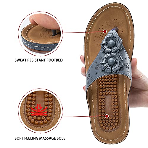 Ecetana Women's Sandals Comfortable Flip Flops For Women With Arch Support Summer Casual Wedge Sandals Shoes Casual #TOP2