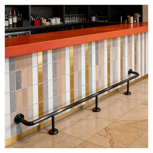 Repose-Pieds de Bar en Acier Inoxydable Noir 3.6M à Haute Résistance Extérieure