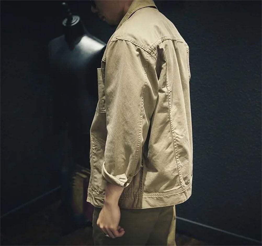 Męskie kurtki dżinsowe o kroju slim fit męskie na co dzień klasyczny płaszcz zapinana na guziki kurtka dżinsowa