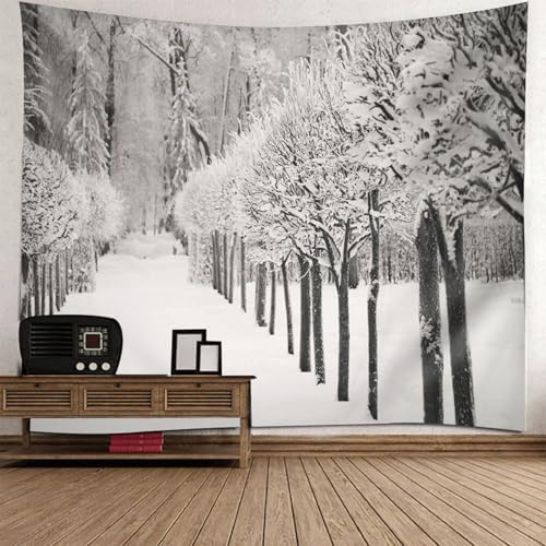 Tenture murale paysage hiver décor d'ambiance cocooning pour chambre ado