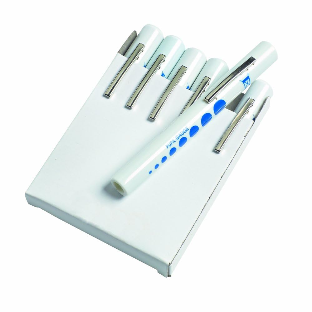 Disposable Pen Light Torch with Pupil Gauge, Pack of 6