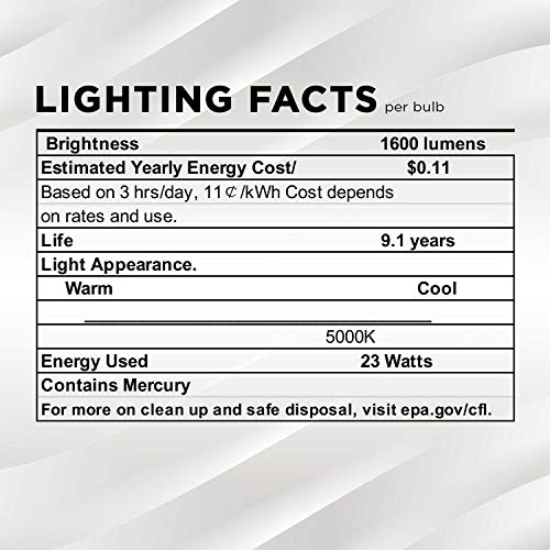 Sleeklighting 16257 E26 Standard Screw Base 23Watt Cfl Light Bulb thumb #5