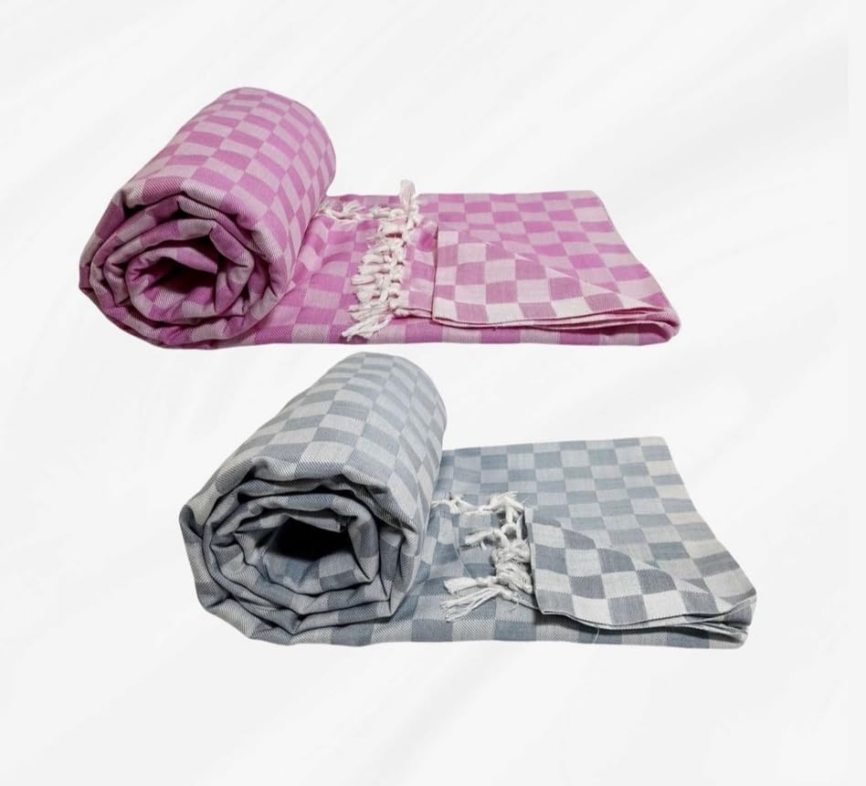 Bhagalpuri Dull chadar Combo of Two King Size (Gray & Pink, King Size)-picture-40