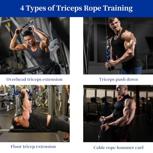 Tricep Rope Cable Attachment for Gym, 27 & 36 Inch, Non-Slip Grip 5 Tricep Rope Cable Attachment for Gym, 27 & 36 Inch, Non-Slip Grip - Image 5