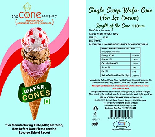 Image of THE CONE COMPANY-ICE CREAM CONES- PACK OF 50 PCS WAFER CONES (SMALL AND MEDIUM)