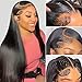 DULOVE Lace Front Wigs Human Hair, 13x4 Straight Human Hair, 200 Density Glueless Wigs for Balck Women, Pre Plucked with Baby Hair, Natural Color, 24 Inch