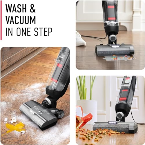 Image of Hoover Streamline Corded Hard Floor Cleaner, FH46000V + Hoover Pet Hard Floor Cleaner, Concentrated Pet Cleaning Solution for Hard Floor Machines, 64 oz, AH31451