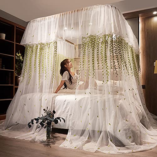 Moustiquaire de lit double baldaquin 3 ouvertures en polyester
