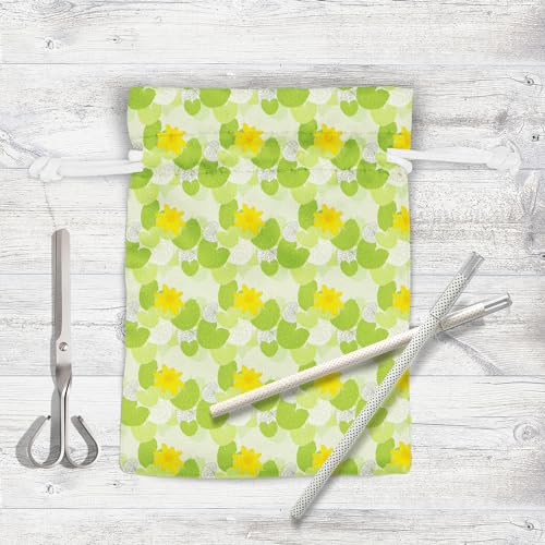 Image of ArtzFolio Green Leaves D1 | Pouch Wrist Potli Bag | Bag for Weddings & Casual Parties