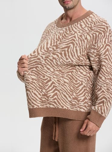 SlumberMee Mens Fleece Plush Pajama Set Ultra Soft Fluffy Warm Pjs Long Sleeve Top & Bottom Knit Winter Sleepwear3