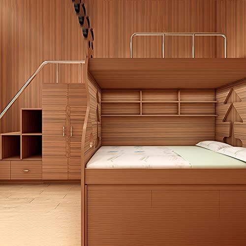 wolpin Wall Stickers Furniture Wallpaper Wood Door, DIY Vinyl, Almirah, Shelf Liner, Revamp Desk Table Top, Wardrobe, Kitchen Cupboard Decoration Self Adhesive, Brown