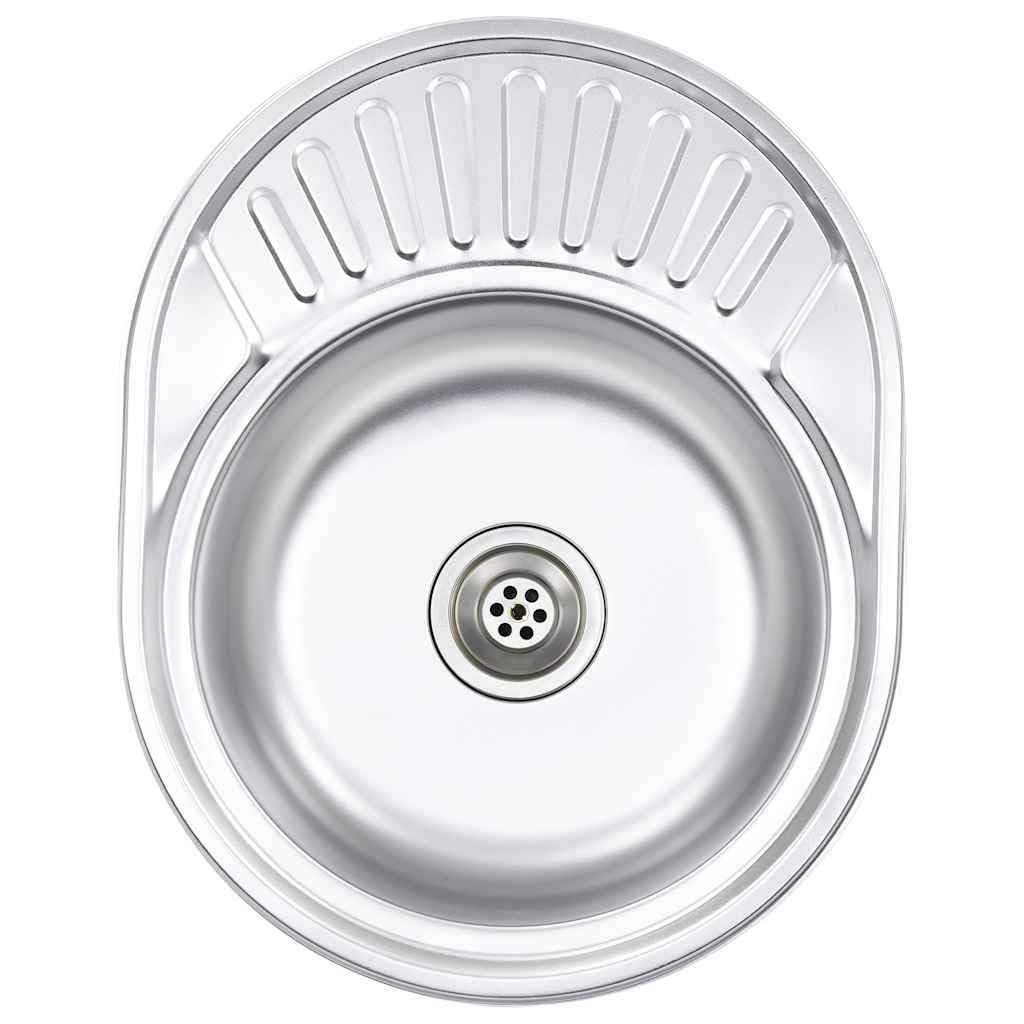 Fregadero oval del acero inoxidable con el drenaje y el cuello del cisne