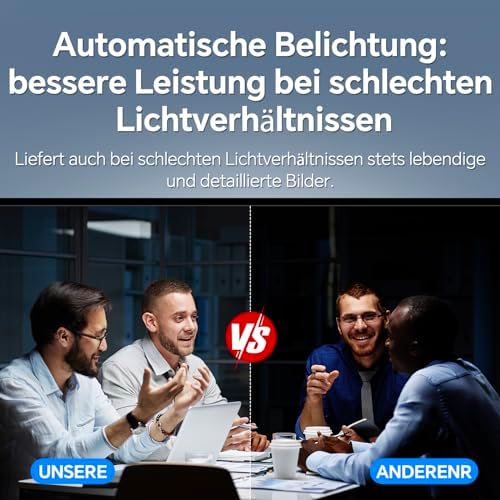 Bild 2 - N newline Webcam 4k 30FPS PC Kamera mit 2 Mikrofon mit Sony Sensor, Aktualisiert Autofokus, Lichtkorrektur mit Webcam Abdeckung, USB Full HD Webcam für Mac Laptop Skype Streaming Homeoffice Gaming