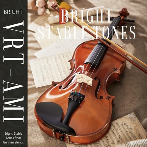 AKLOT Handcrafted Full Size Violin: Solid Wood Glossy Fiddle, Acoustic Beginner 4/4 Violin Kit with Hard Case, Lesson Book, Bow, Shoulder Rest, Extra Strings, Tuner, Fretboard Stickers (VRT-AmiOB) by AKLOT - Image 7