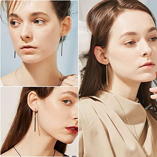 Findchic Bar Stick Dangle Earrings Platinum Plated Geometric Pillar Ear Hook Line Drop Earrings For Women Or Girls #TOP1