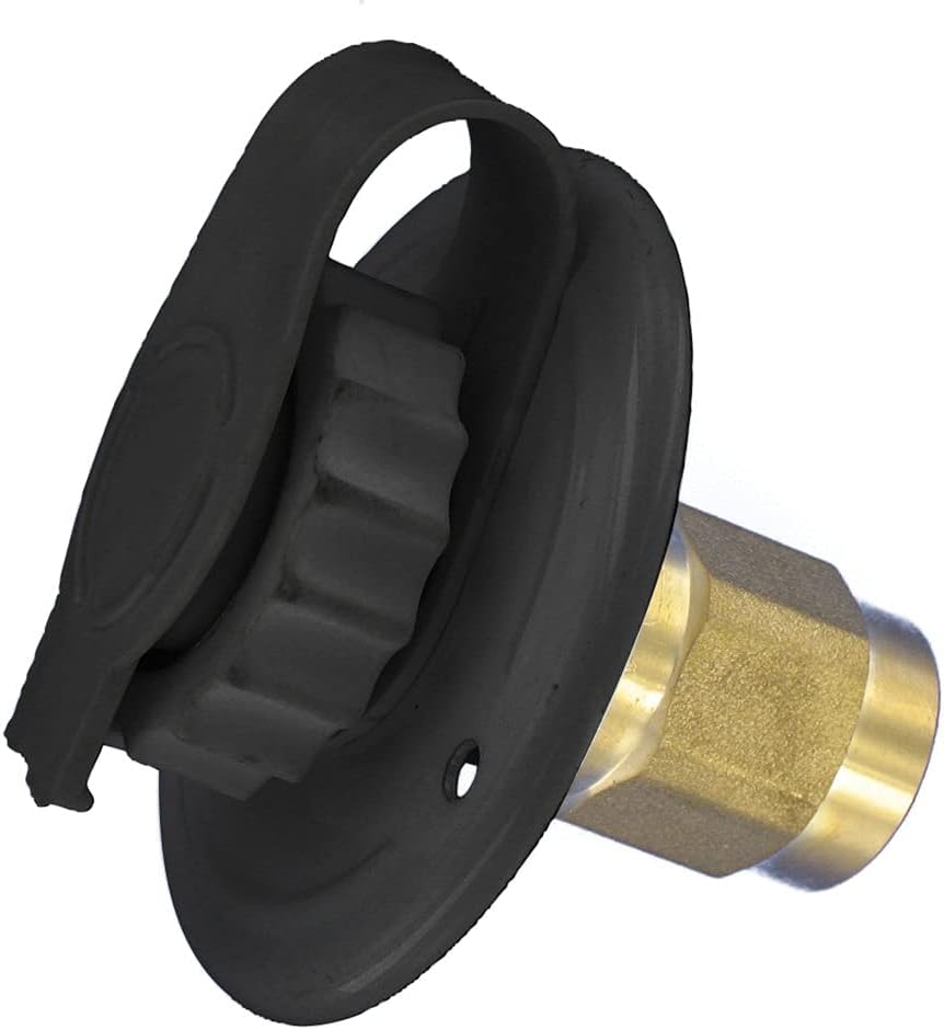 Valterra A01-0175LF Flush-Mount Water Inlet - FPT, 2-3/4" Metal Flange, Black
