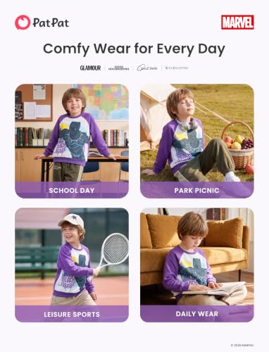 Disney Boys Long Sleeve Purple Pullover Black Panther Sweatshirt 3-4 Years - image 6