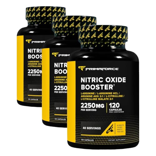 Image of Primaforce Nitric Oxide Booster (2,250mg) 120 Capsules, 40 Servings (Pack of 3)