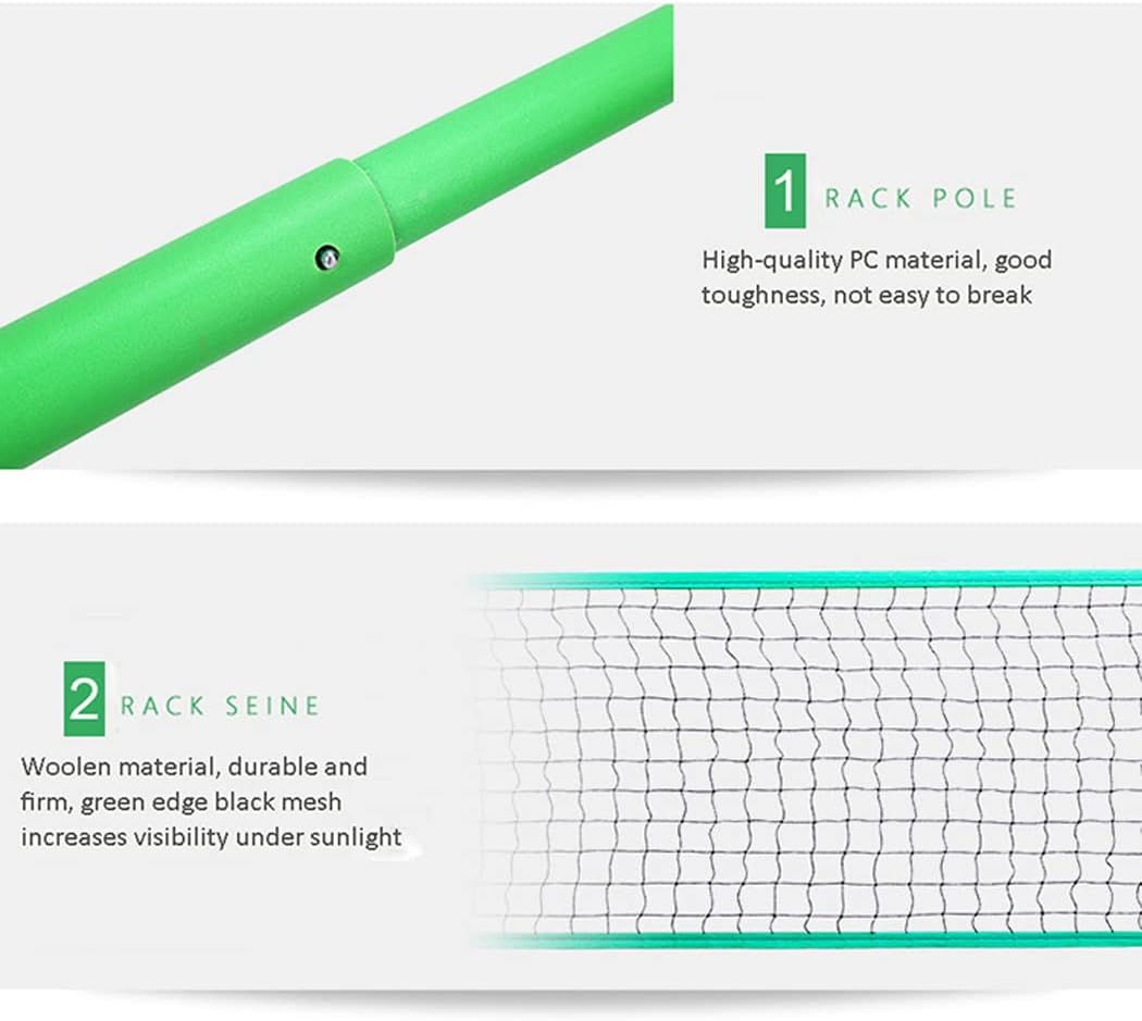 Portable Badminton Net Set, 10Ft Folding Easy Setup Sports Set for Beach/Indoor Court, Backyard, Outdoor, No Tools Or Stakes Required