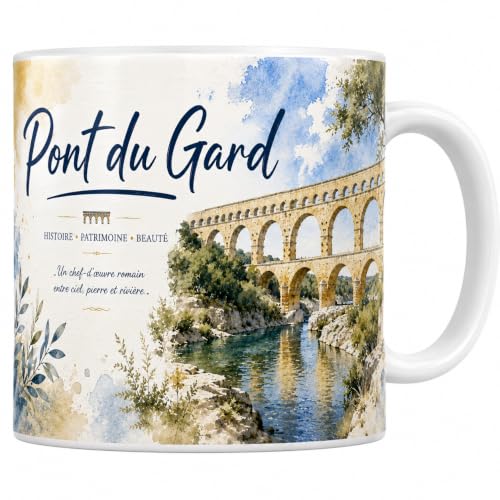 Mug Pont du Gard - Chef-d'Œuvre Romain - Céramique 330 ml