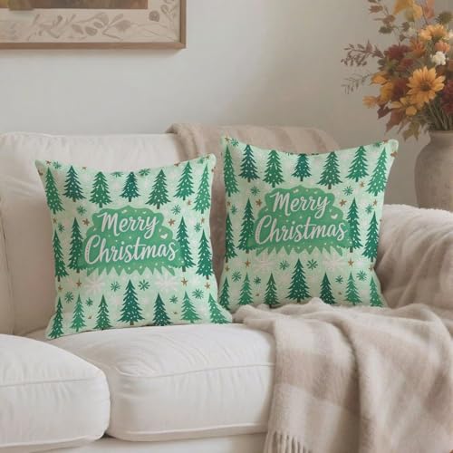 Housse coussin 75x75cm lot de 2 cyan imperméable double face Noël - 4