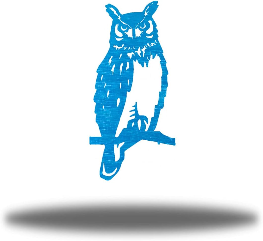 Riverside Designs Perched Owl Outdoor Steel Metal Wall Art | Made in USA | Multiple Colors and Sizes (Gold, 24")