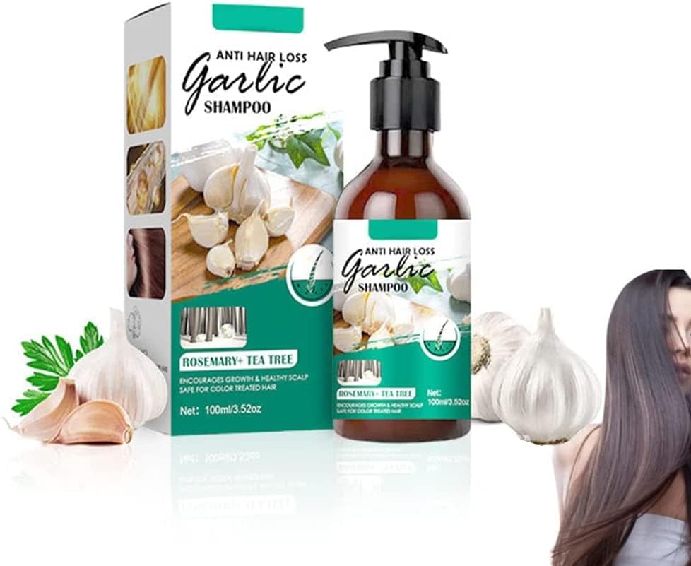 greenpoint Anti-HairLoss Garlic Shampoo,Garlic Hair Growth Shampoo,Hair Thickening Shampoo,5X Stimulate Hair Growth, Hair Loss Shampoo for Stronger, Thicker, Longer Hair (2Pcs)