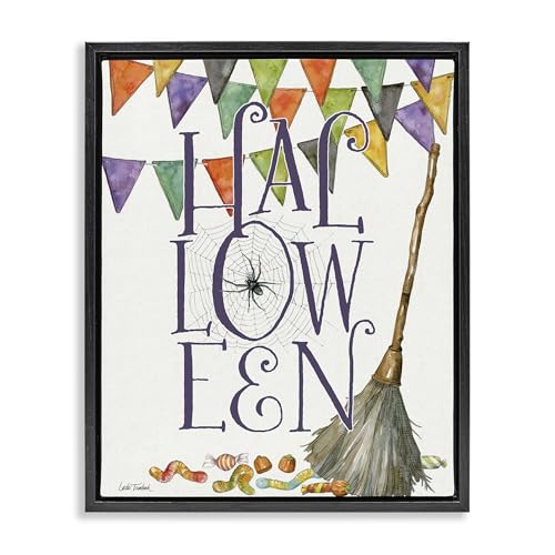 Spellbound Halloween Broom, 16 x 20 Inch Canvas in Floater Frame