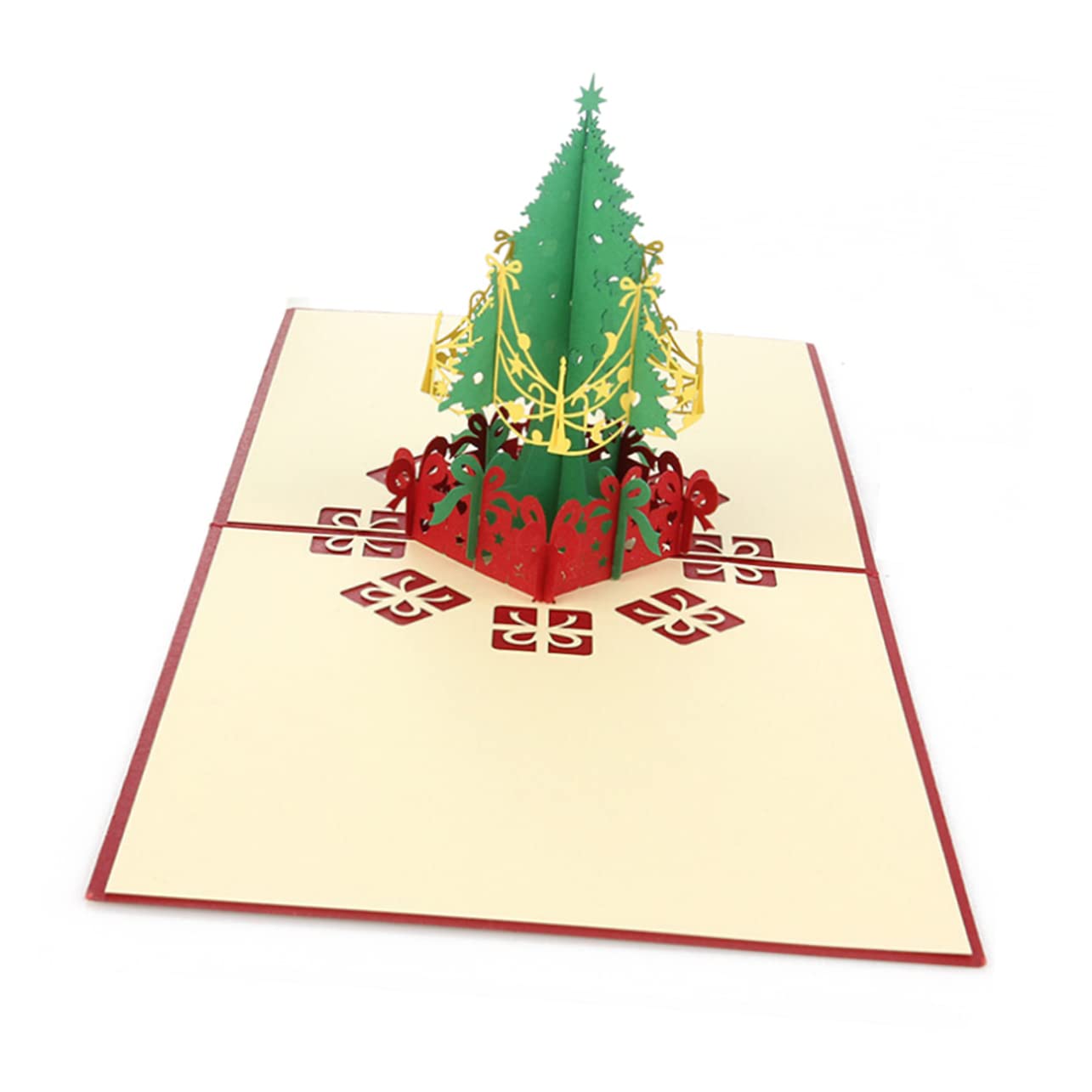 VILLCASE 15 Stk Pop-up-Karten christmas vaction christmas tree weihnachts geldgeschenke dekoration santas frohe weihnachtsgrüße wünsche 3D-Weihnachtskarten auf 3D-Up-