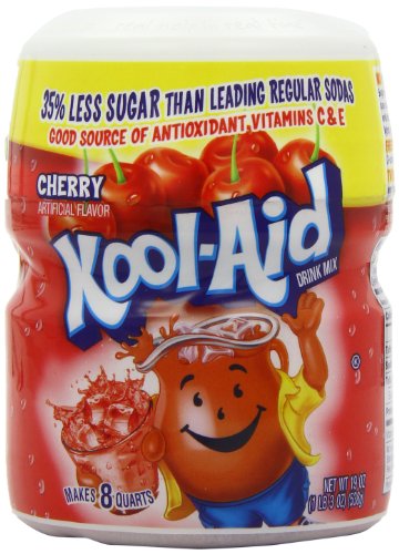 Kool-Aid Drink Mix, Sugar Sweetened Cherry, 19 oz Container (Pack of 4)