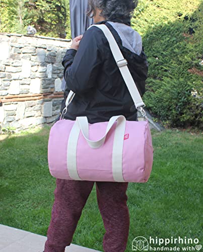 Green Canvas Duffel Bag, Washable Duffel Bag, Travel Bag, Carry On Bag, Weekender Bag, Round Bag, Circle Duffle Bag, Fitness Gym Yoga Bag (Waxed Canvas) #TOP5