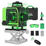 4D Self-Leveling Laser Level 4x360 Green Beam Cross Line Laser Four-Plane Leveling and Alignment Line Laser Level -360° Vertical and Horizontal Line with Hard Carry Case Laser Tool Kit