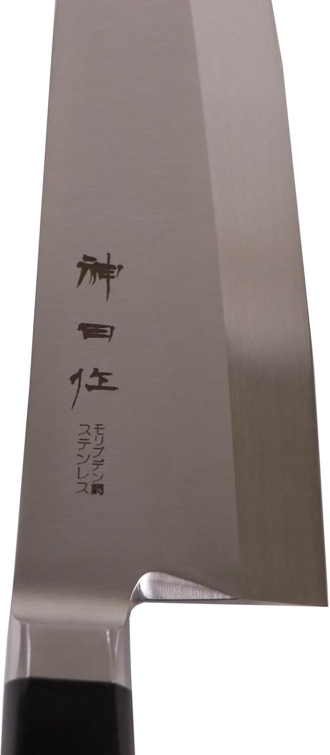 Kanda 129098 Deba Knife 8.3 inches (21 cm), Made in Japan, Commercial Use, With Tip, Sashimi, Fish, Molybdenum Steel, Black Plywood