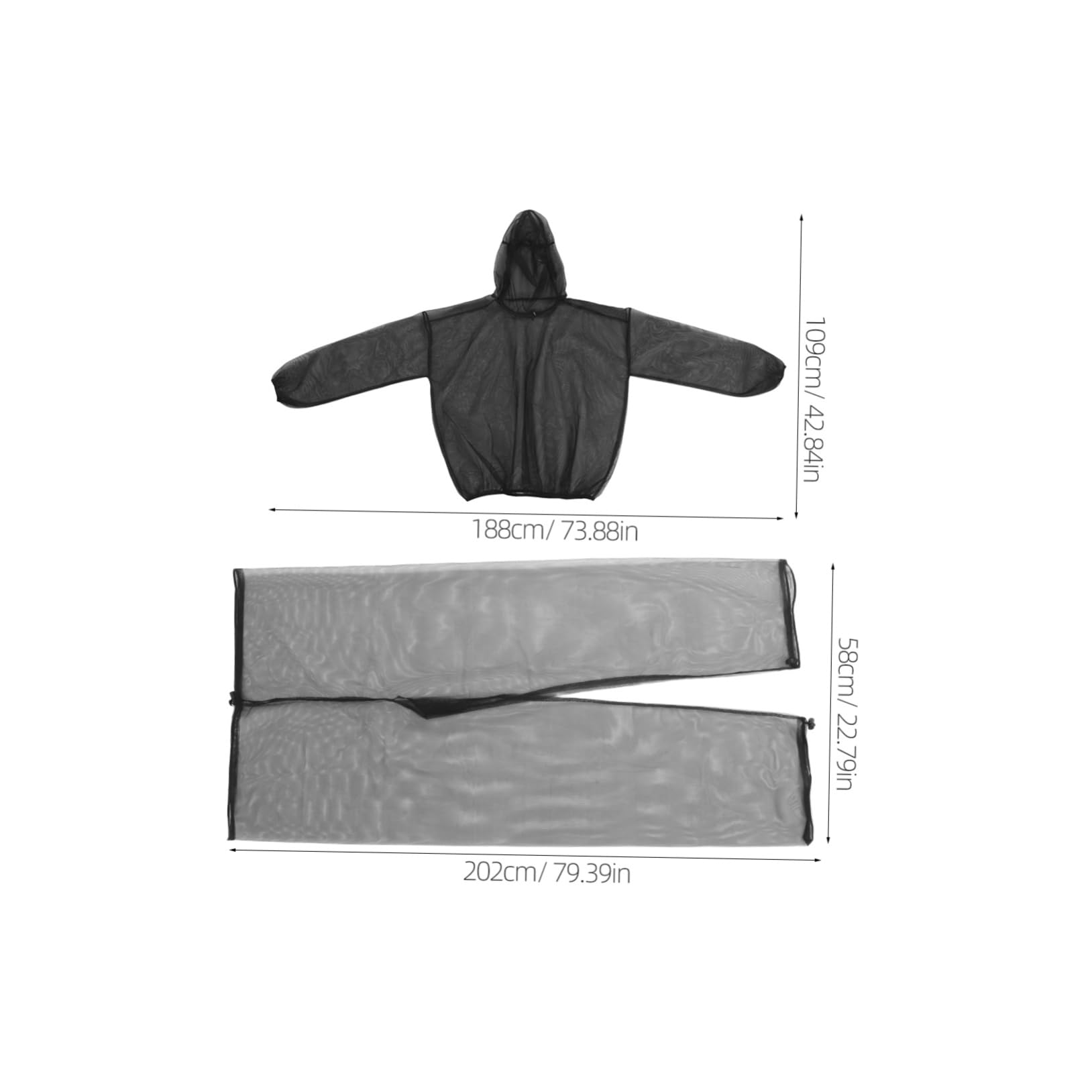 COLLBATH Moskitonetz Kleidung aus Mesh für Damen und Herren, Schwarz