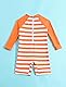 JiAmy Baby Jungen Badeanzug Einteiler Langarm UV-Schutz Kleinkinder Mädchen Badebekleidung Oktopus Muster 12-18 Monate Orange