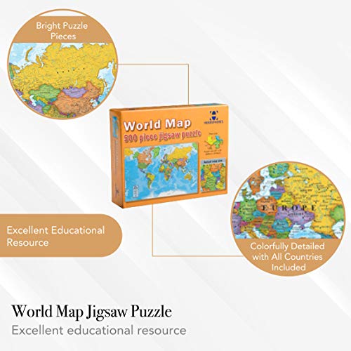 Round World Products Hemispheres World Map Jigsaw Puzzle, 500 Pieces #TOP3