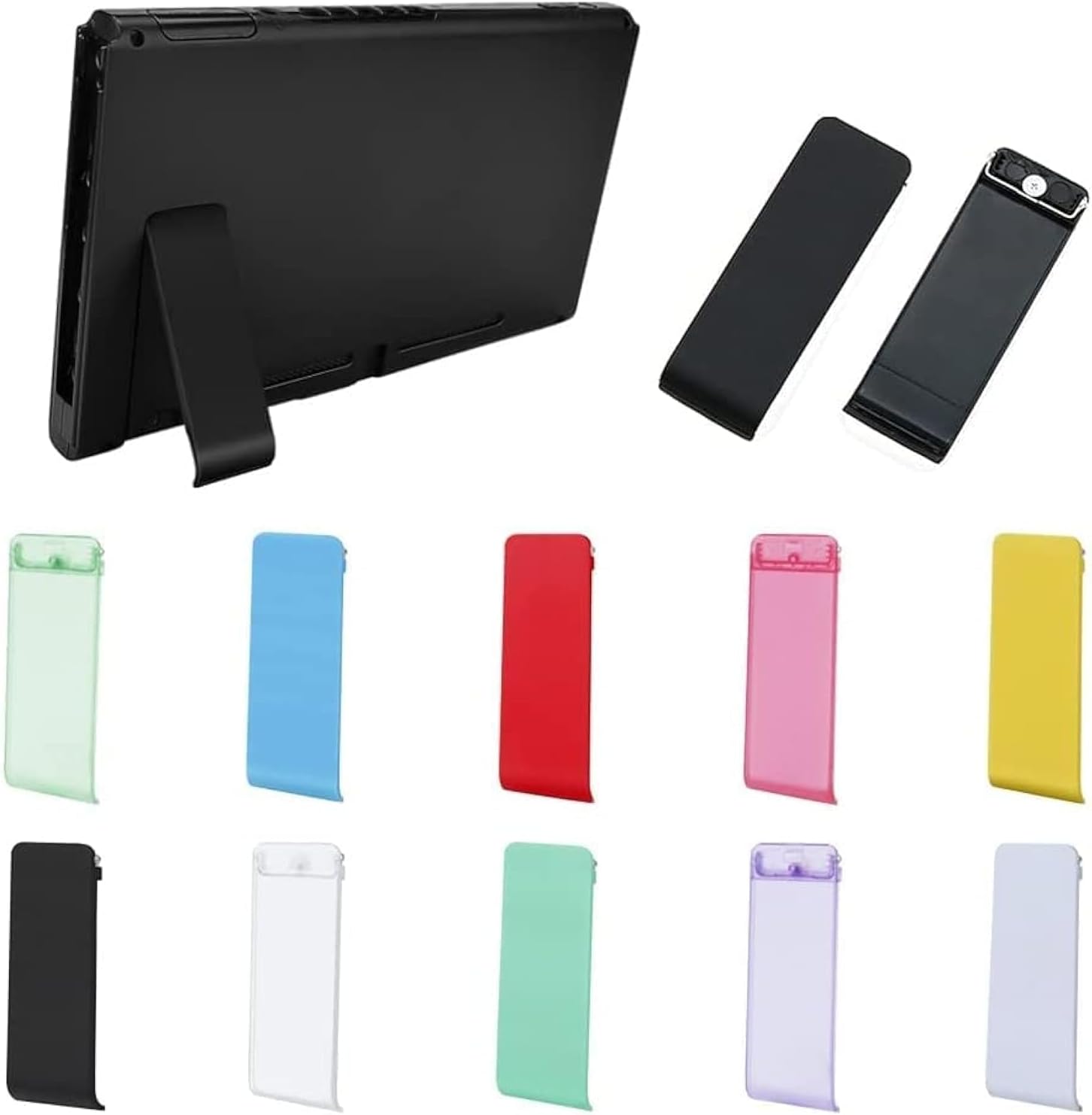 Colorful Back Kickstand Shell Support Bracket Stand Case Stand Holder for Switch NS NX Console Replacement (Clear Purple)