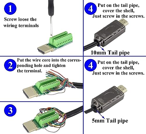 Adaptador HDMI macho con terminal de tornillo y carcasa metálica, pack 2 miniatura 5