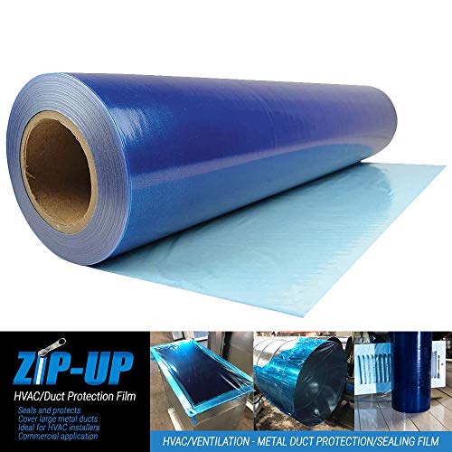 Image of ZIP-UP Duct Masking Film - 36 inch x 200' HVAC Sealing Protectant with Tear Resistant Design & Easy Visibility - DF3200B