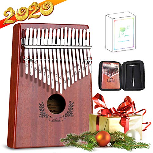 Abida Kalimba 17 Keys Thumb Piano EVA Waterproof Case Study Instruction Tuning Hammer
