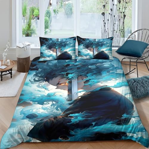 Parure de lit style japonais pour chambre d'adolescent et adulte déco animation 3 pièces double