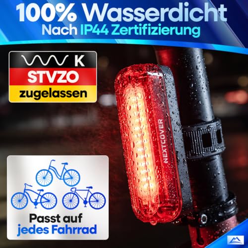 NEXTCOVER Rücklicht Fahrrad mit [VisionLux] LEDs und Bremslicht I StVZO zugelassen I LED Fahrradrücklicht mit 8 Stunden Akku I Fahrradlicht… – Ansicht 4