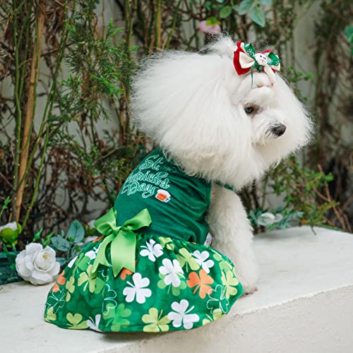 Robe verte en velours pour petits chiens facile à enfiler - 8