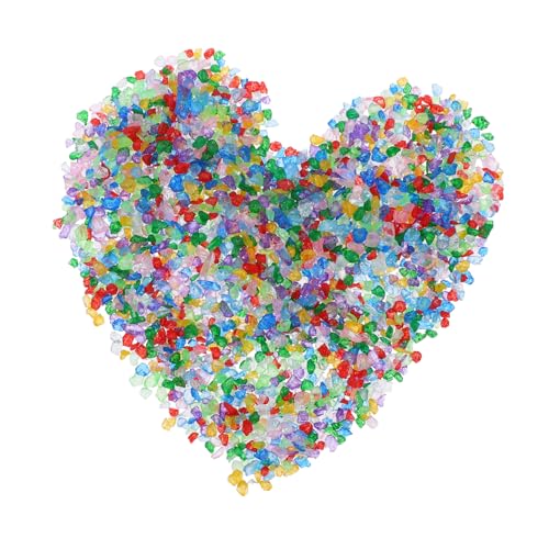 HIAKDOFT Decorative Colored Glass Sand for Candlestick DIY Crafting Irregular Iridescent Art Sand for Landscape Layout and Handcrafted Ornamentation