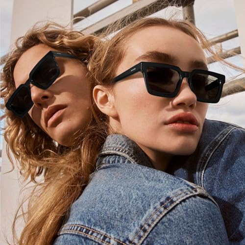 AVAWAY Trendy Polarized Sunglasses for Women UV400 Protection, Square Acetate Unisex Anti-Glare for Driving, Travel3