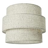 EDISLIVE 3-tier Drum Linen Lamp Shade for Pendant Lamp Floor Lamp Chandelier Replacement Shade Clip