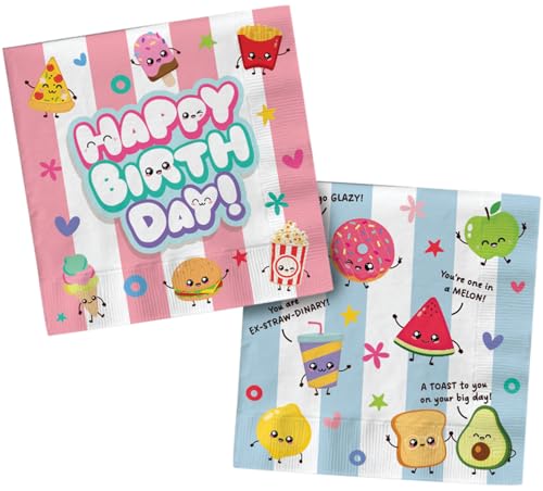 Folat 27687 Guirlande de fanions Kawaii Serviettes – Kawaii Party – 33 x 33 cm – 20 pièces Fête d'anniversaire, Vaiselle matériaux durables