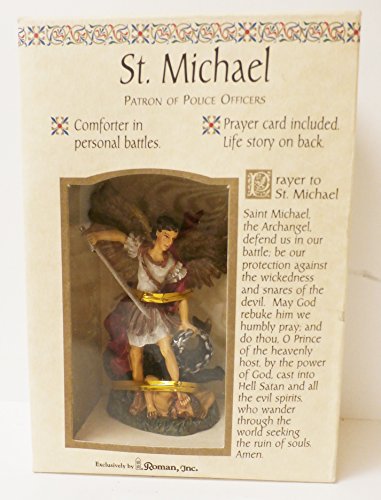 Roman Giftware Inc, Patrons & Protectors, 3.5" H St Michael Figure,Religious, Inspirational, Durable (5X2X3) #TOP4