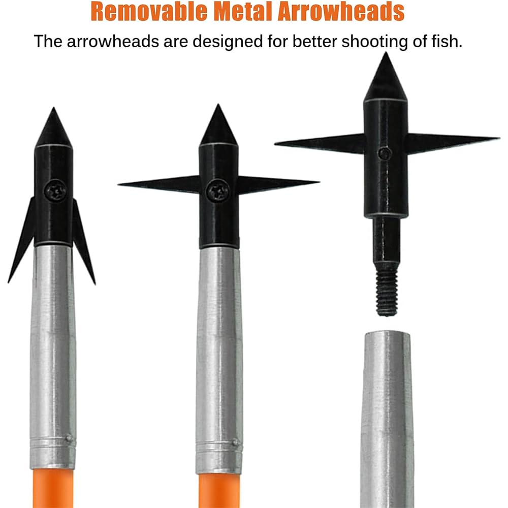 wolfman Kit arco ricurvo da pesca con l'arco da 50", potenza regolabile da 30 a 55 libbre, 320 fps (IBO), frecce da pesca, per destrimani, tiro con l'arco per adulti, pesca e caccia