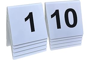 Elegant Tent-Style Acrylic Table Numbers (Set of 10)